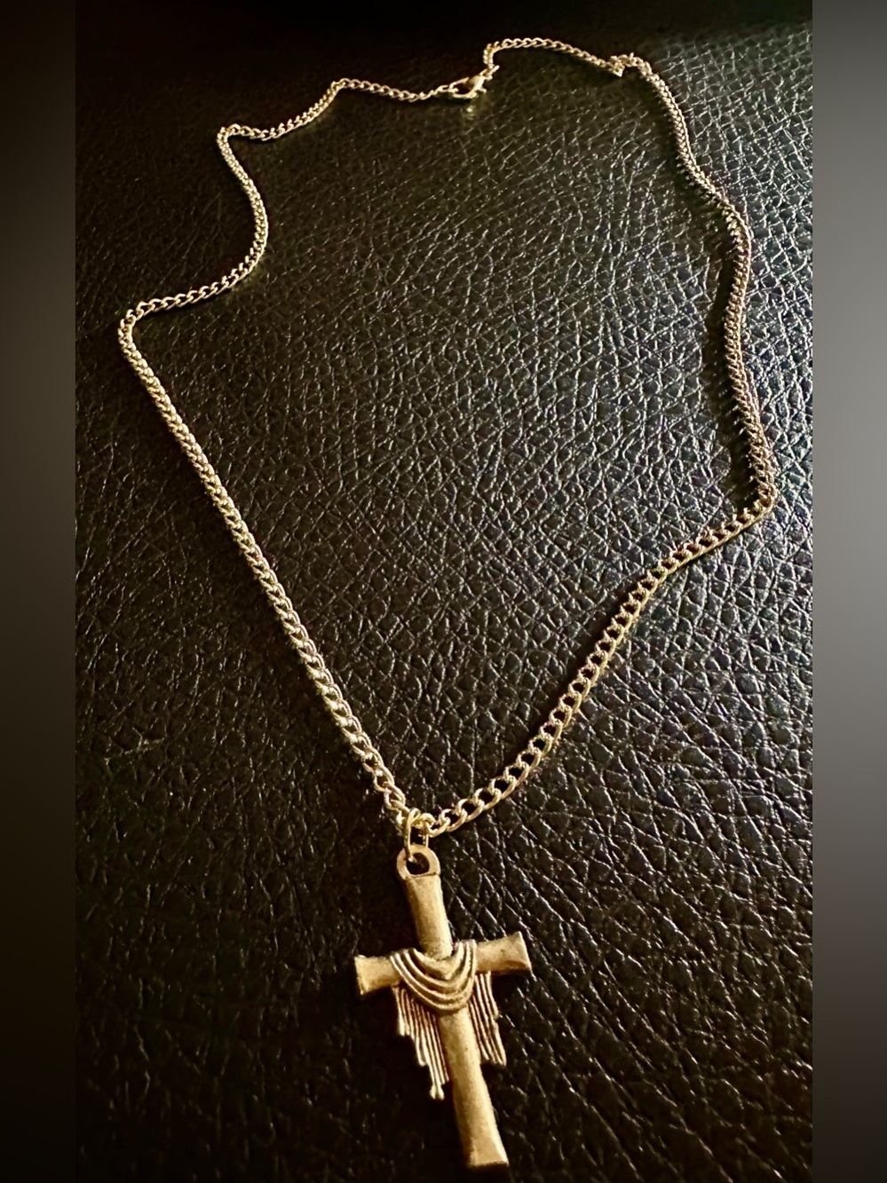 Gold-Tone Cross Pendant Necklace